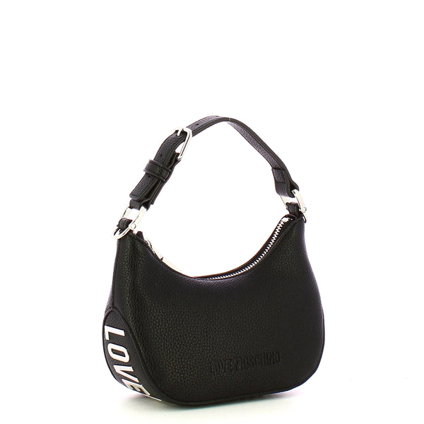 Love Moschino - Hobo Bag Giant Logo mini Nero Nikel JC | Italystation.com Shop Now at italystation.com