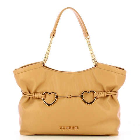 Love Moschino - Shopper Hearts Sabbia JC4036PP1MLB0 | Italystation.com Shop Now at italystation.com