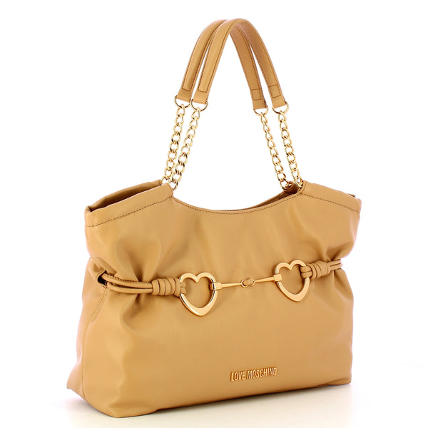 Love Moschino - Shopper Hearts Sabbia JC4036PP1MLB0 | Italystation.com Shop Now at italystation.com