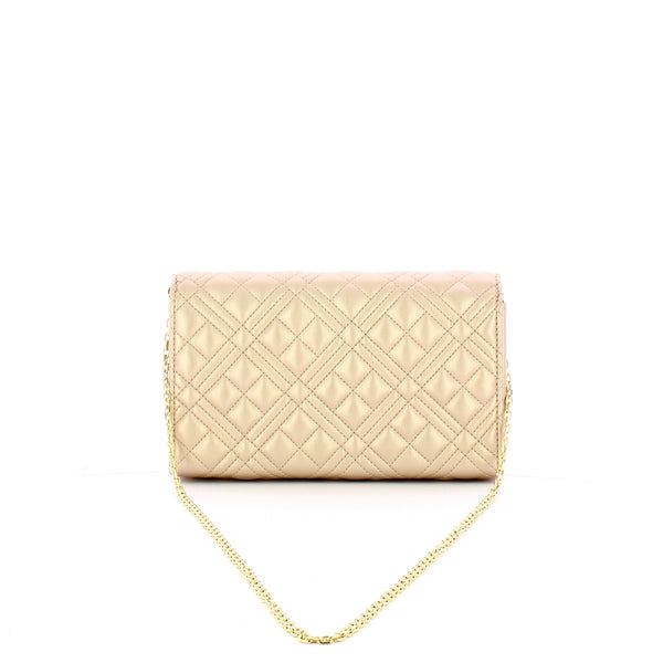 Love Moschino - Clutch Shiny Quilted Metallic Gold JC4 | Italystation.com Shop Now at italystation.com