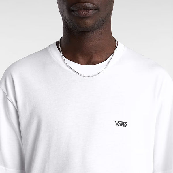 VANS - Left Chest Logo White Black T-Shirt - VN0A3CZE - WHITE/BLACK