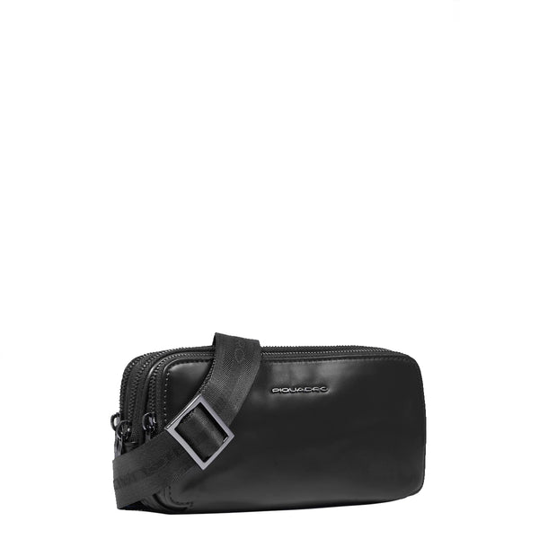 Piquadro - Case with 3 zippers Blue Square Nero - AC2141B2R - NERO