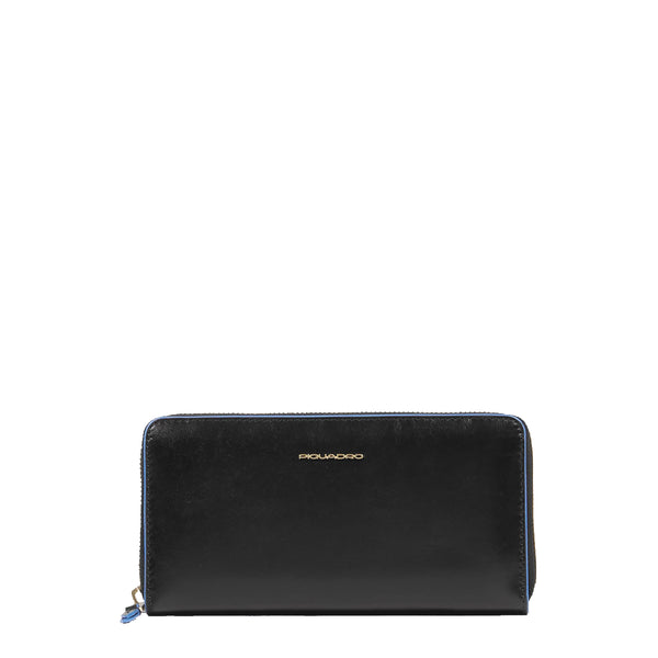 Piquadro - Portafoglio Donna Zip Around Blue Square Nero - PD3229B2R - NERO