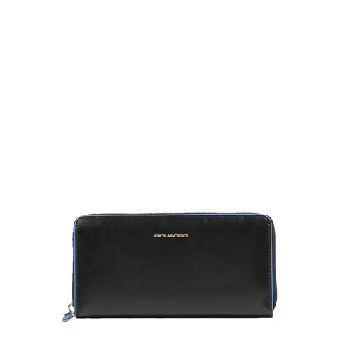 Piquadro - Portafoglio Donna Zip Around Blue Square Nero - PD3229B2R - NERO