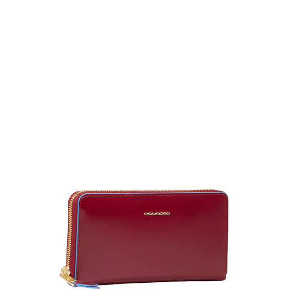 Piquadro - Portafoglio Donna Zip Around Blue Square Rosso - PD3229B2R - ROSSO