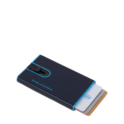Piquadro - Porta Carte Sliding System Blue Square - PP4825B2BLR - BLU2
