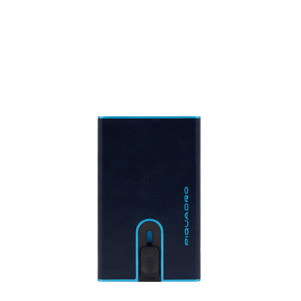 Piquadro - Porta Carte Sliding System Blue Square - PP4825B2BLR - BLU2