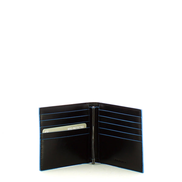 Piquadro - Portafoglio con ferma banconote Blue Square Nero - PU1666B2R - NERO