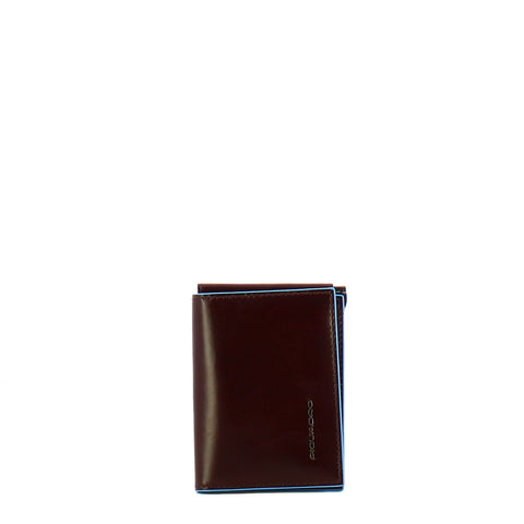 Piquadro - Wallet with money clip Blue Square Mogano - PU3890B2R - MOGANO