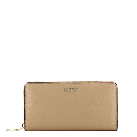 Iuntoo - Portafoglio con zip Grande Armonia Cammello 167065 | Italystation.com Shop Now at italystation.com