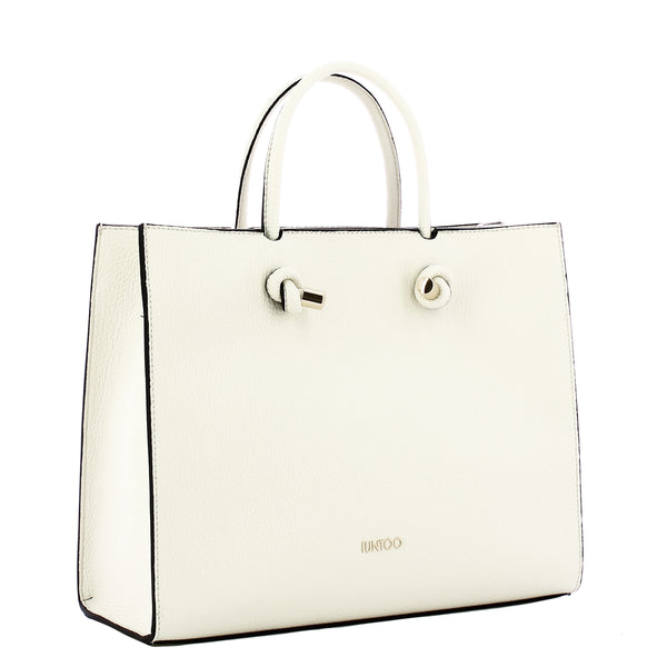 Iuntoo - Borsa a mano Grande Nodo Armonia Bianco 168116 BIA | Italystation.com Shop Now at italystation.com