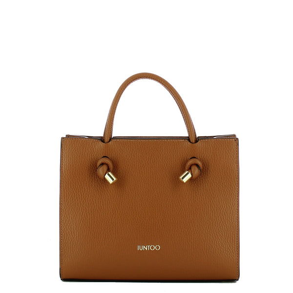 Iuntoo - Borsa a mano Piccola Nodo Armonia Cuoio 168117 CUO | Italystation.com Shop Now at italystation.com