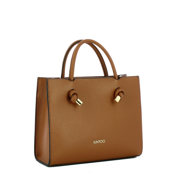 Iuntoo - Borsa a mano Piccola Nodo Armonia Cuoio 168117 CUO | Italystation.com Shop Now at italystation.com