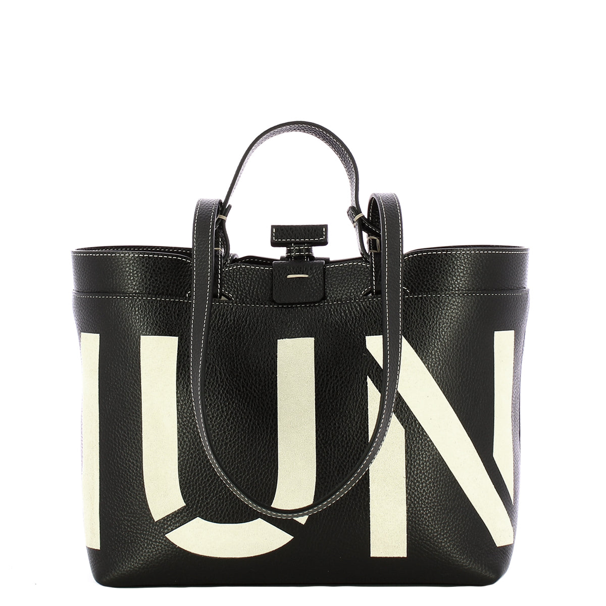 Iuntoo - Shopping Sibilla Piccola Logo Nero+Panna 181103 NE | Italystation.com Shop Now at italystation.com