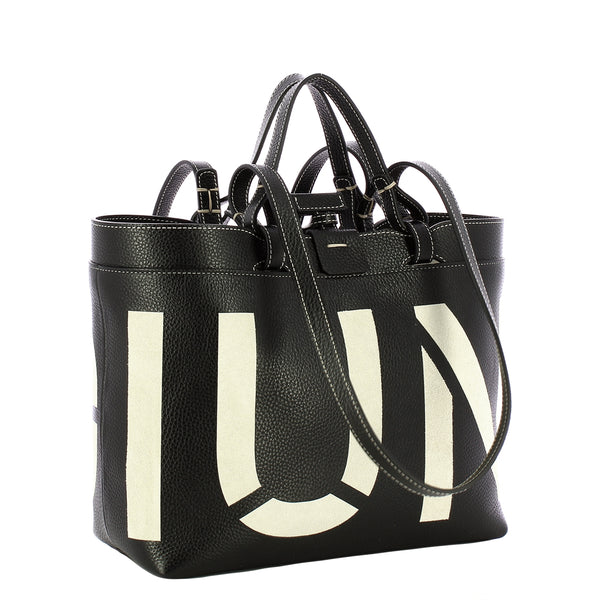 Iuntoo - Shopping Sibilla Piccola Logo Nero+Panna 181103 NE | Italystation.com Shop Now at italystation.com