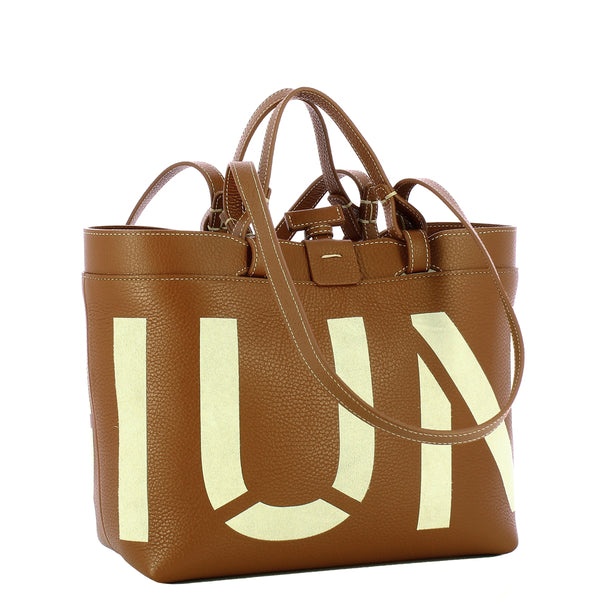 Iuntoo - Shopping Sibilla Piccola Logo Cuoio+Panna 181103 C | Italystation.com Shop Now at italystation.com