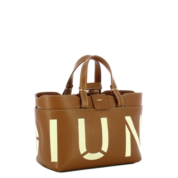 Iuntoo - Shopping Sibilla Mini Logo Cuoio+Panna 181104 CUOI | Italystation.com Shop Now at italystation.com