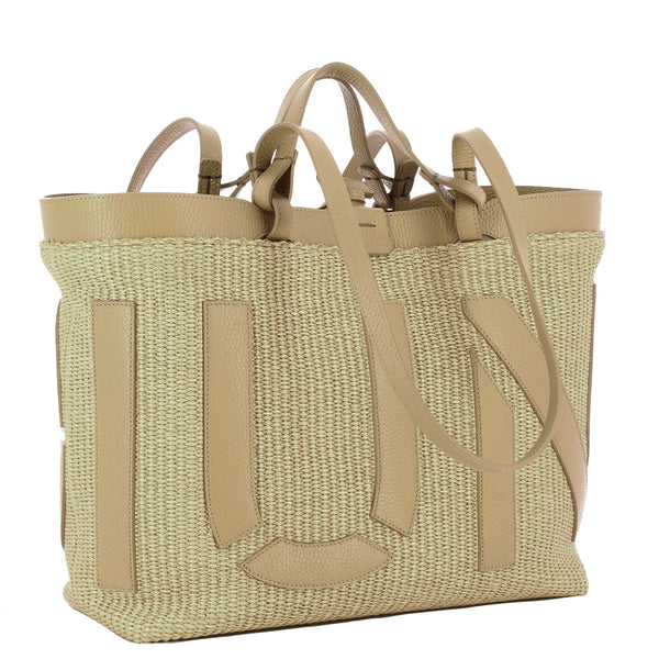 Iuntoo - Shopping Sibilla Media Logo Raffia Naturale+Cammello | Italystation.com Shop Now at italystation.com