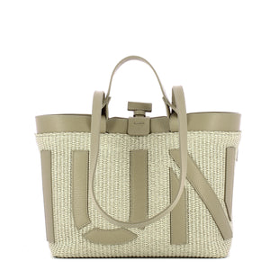 Iuntoo - Shopping Sibilla Piccola Logo Raffia Cappuccino+Cappuc | Italystation.com Shop Now at italystation.com