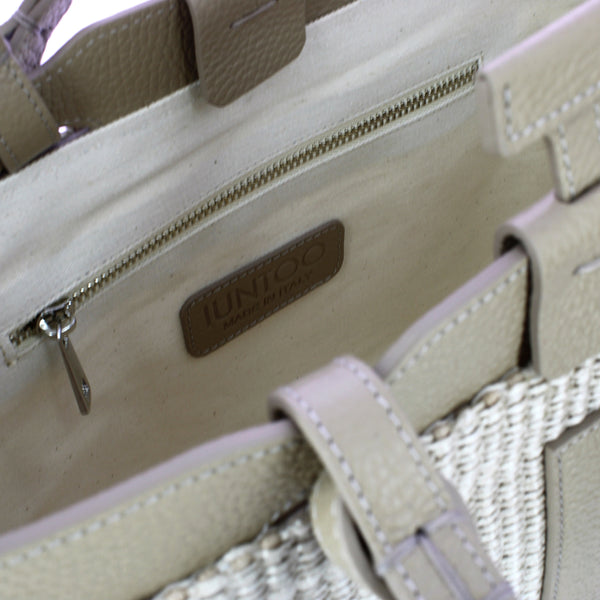Iuntoo - Shopping Sibilla Piccola Logo Raffia Cappuccino+Cappuc | Italystation.com Shop Now at italystation.com