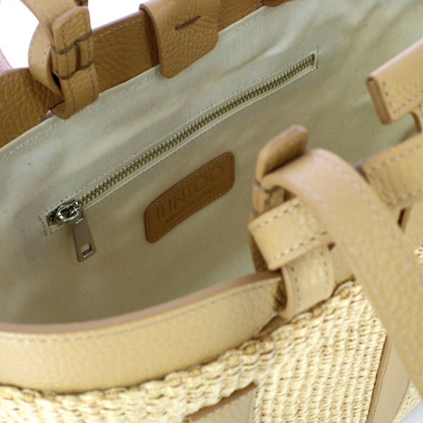 Iuntoo - Shopping Sibilla Piccola Logo Raffia Naturale+Cammello | Italystation.com Shop Now at italystation.com