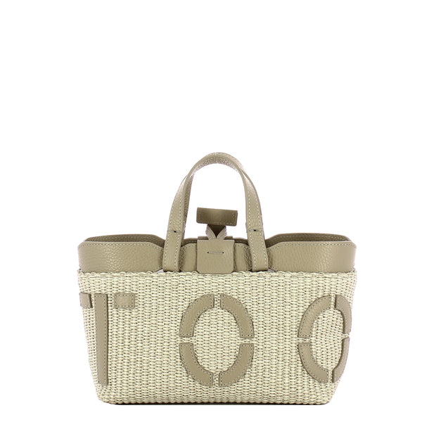 Iuntoo - Sibilla Mini Logo Raffia Cappuccino+Cappuccino Shopping Bag - 181204 - CAPPUCCINO+CAPPUCCINO/C05