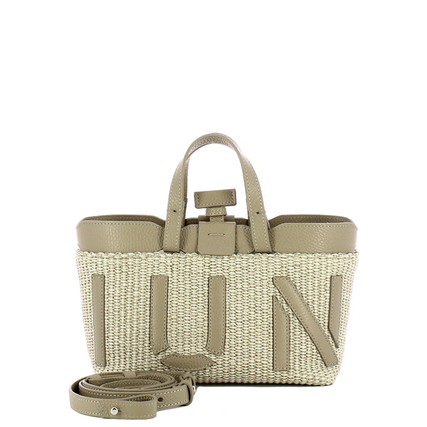 Iuntoo - Sibilla Mini Logo Raffia Cappuccino+Cappuccino Shopping Bag - 181204 - CAPPUCCINO+CAPPUCCINO/C05