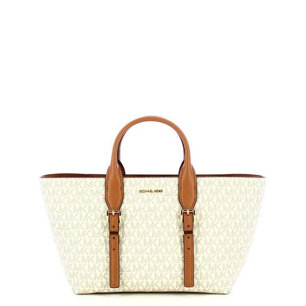 Michael Kors - Moore Small Vanilla/Acorn Handbag - 30R5G9OS1B - VANILLA/ACRN