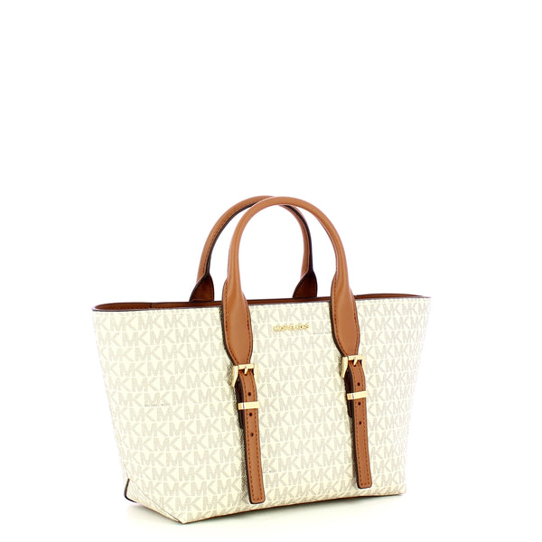 Michael Kors - Moore Small Vanilla/Acorn Handbag - 30R5G9OS1B - VANILLA/ACRN