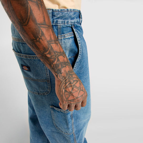 Dickies - Madison Baggy Fit Denim Rinsed Fade Jeans - DK0A4YEC - RINSED/FADE