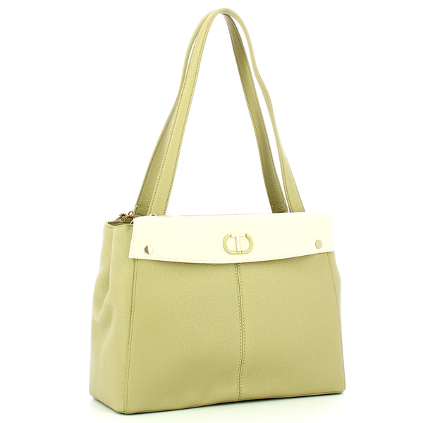 Twinset - I'm Not A Lady Bic. Khaki Green Madreperla Small Tote - 251TB7041 - BIC.KHAKI/GREEN/MADREPERLA