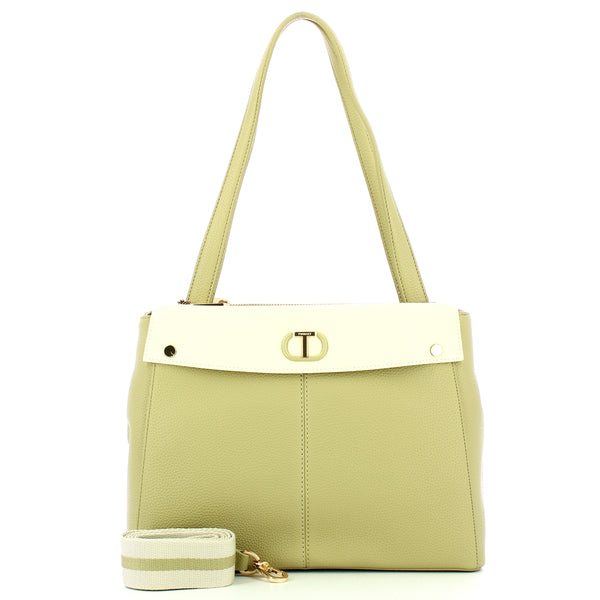Twinset - I'm Not A Lady Bic. Khaki Green Madreperla Small Tote - 251TB7041 - BIC.KHAKI/GREEN/MADREPERLA