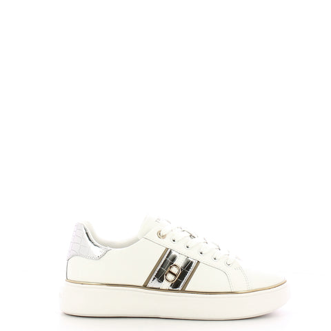 Twinset - Oval T Bic. Ottico Argento leather Sneakers - 251TCP01A - BIC.OTTICO/ARGENTO