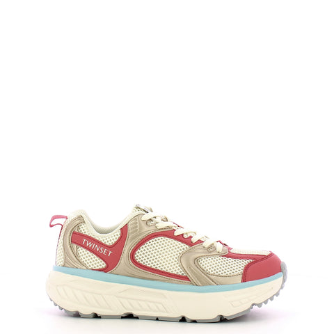 Twinset - Sneakers Running Trail Fessura Bic. Ottico Coralline - 251TCP030 - BIC./OTTICO/CORALLINE