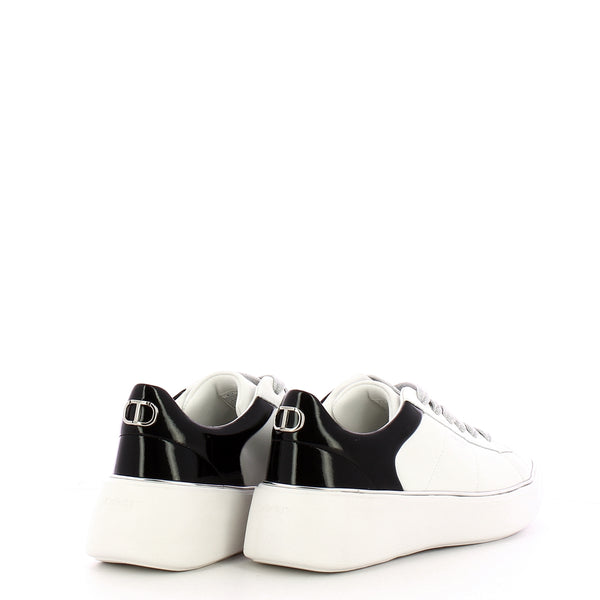 Twinset - Oval T Bic. Ottico Nero leather Sneakers - 251TCP042 - BIC.OTTICO/NERO