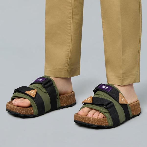 Flower Mountain - Slippers Niwa Kaki Black - 201856901 - KAKI-BLACK