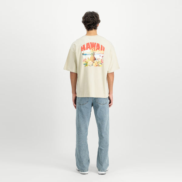 Alpha Industries - Hawaii Aloha Back Print Vintage White T-Shirt - X156525 - VINTAGE/WHITE