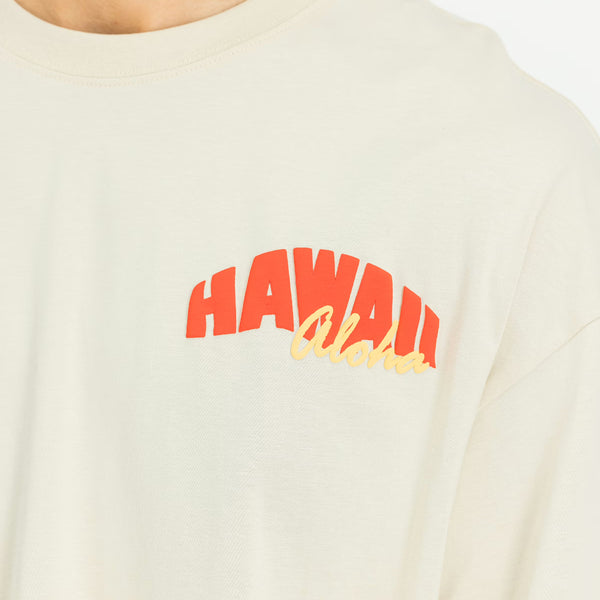 Alpha Industries - Hawaii Aloha Back Print Vintage White T-Shirt - X156525 - VINTAGE/WHITE