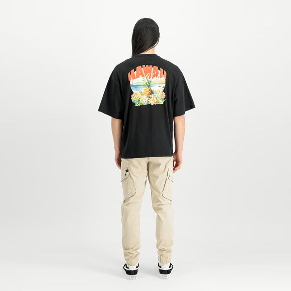 Alpha Industries - Hawaii Aloha Back Print Black T-Shirt - X156535 - BLACK