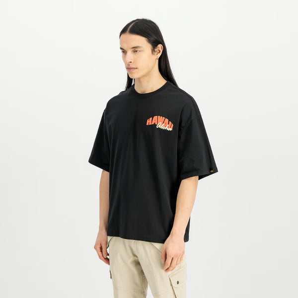 Alpha Industries - Hawaii Aloha Back Print Black T-Shirt - X156535 - BLACK