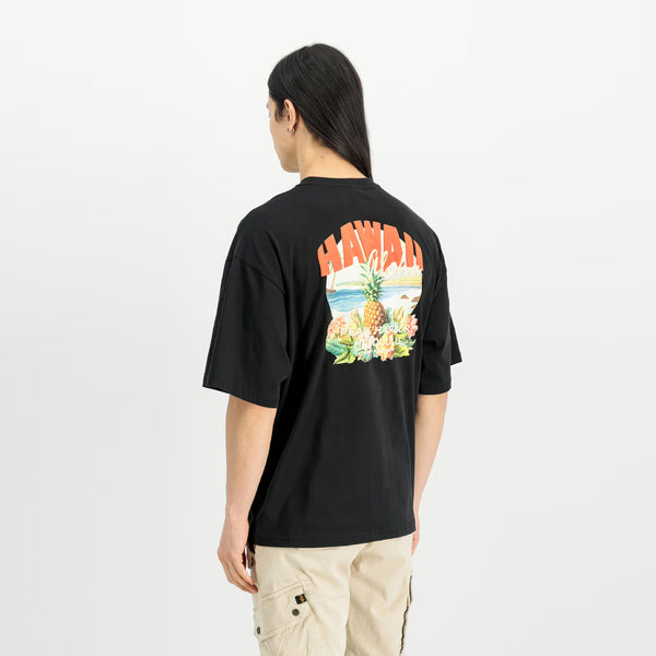 Alpha Industries - Hawaii Aloha Back Print Black T-Shirt - X156535 - BLACK