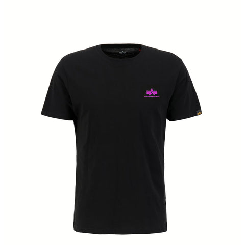 Alpha Industries - Basic T Small Logo Black Magenta T-Shirt - X188505 - BLACK///MAGENTA