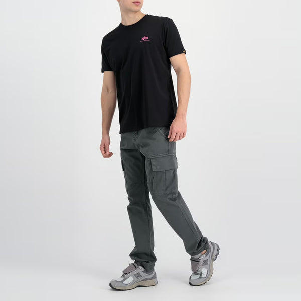 Alpha Industries - Basic T Small Logo Black Magenta T-Shirt - X188505 - BLACK///MAGENTA