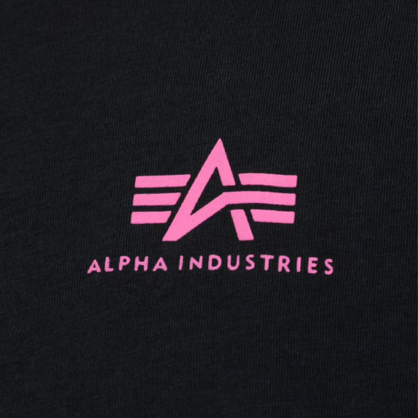Alpha Industries - Basic T Small Logo Black Magenta T-Shirt - X188505 - BLACK///MAGENTA