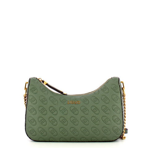 Liu Jo - Borsa a spalla mezzaluna logo Dark Jade AF4056E0778 | Italystation.com Shop Now at italystation.com