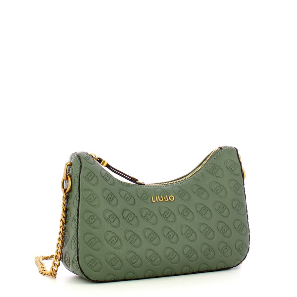 Liu Jo - Borsa a spalla mezzaluna logo Dark Jade AF4056E0778 | Italystation.com Shop Now at italystation.com