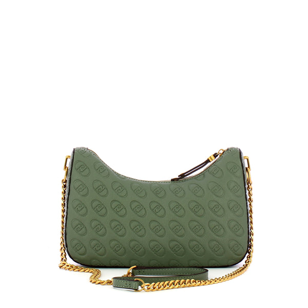 Liu Jo - Borsa a spalla mezzaluna logo Dark Jade AF4056E0778 | Italystation.com Shop Now at italystation.com