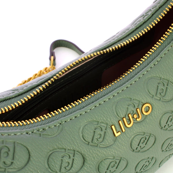 Liu Jo - Borsa a spalla mezzaluna logo Dark Jade AF4056E0778 | Italystation.com Shop Now at italystation.com