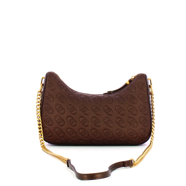 Liu Jo - Borsa a spalla mezzaluna logo Brown Stone Met AF4056 | Italystation.com Shop Now at italystation.com