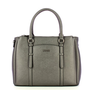 Liu Jo - Borsa a mano Nevet grande Antracite Met AF4153E0087 | Italystation.com Shop Now at italystation.com